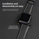 Apple Watch (42/44/SE/45/46/49 mm) DUX DUCIS Klokkerem i Kunstskinn – Svart