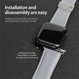 Apple Watch (42/44/SE/45/46/49 mm) DUX DUCIS Klokkerem i Kunstskinn – Grå