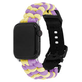 Apple Watch (38/40/SE/41/42mm) EIDERWOOD Flettet Nylon Reim - Gul / Lilla