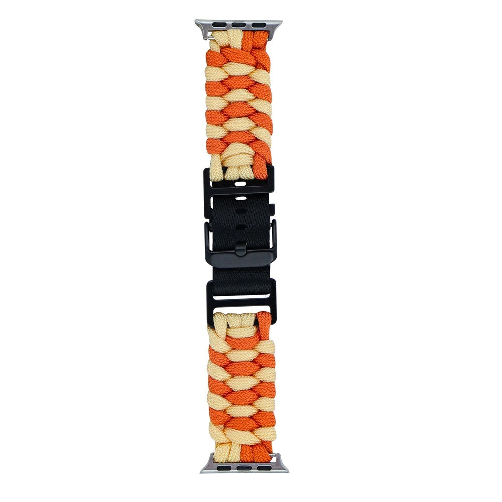 Apple Watch (38/40/SE/41/42mm) EIDERWOOD Flettet Nylon Reim - Oransje / Gul