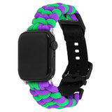 Apple Watch (38/40/SE/41/42mm) EIDERWOOD Flettet Nylon Reim - Lilla / Grønn