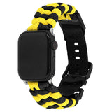 Apple Watch (38/40/SE/41/42mm) EIDERWOOD Flettet Nylon Reim - Gul / Svart