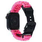 Apple Watch (42/44/SE/45/46/49mm) EIDERWOOD Flettet Nylon Reim - Gul / Rosa