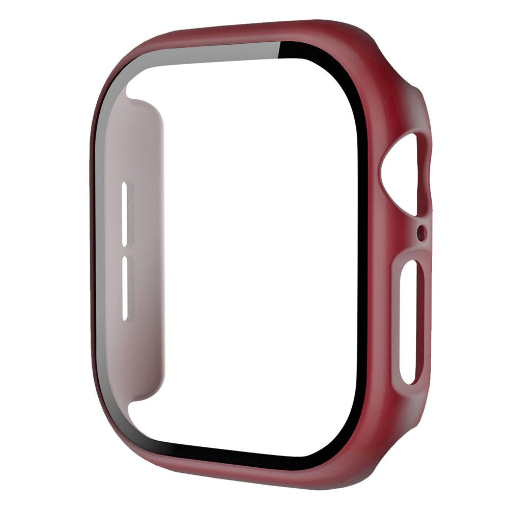 Apple Watch 11 / 10 (46mm) Hard Plast Deksel med Innebygd Skjermbeskytter - Mørk Rød