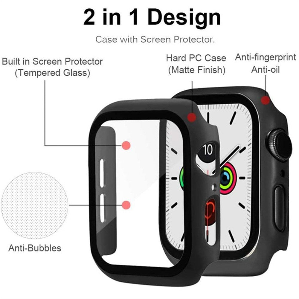 Apple Watch 11 / 10 (46mm) Hard Plast Deksel med Innebygd Skjermbeskytter - Mørk Rød