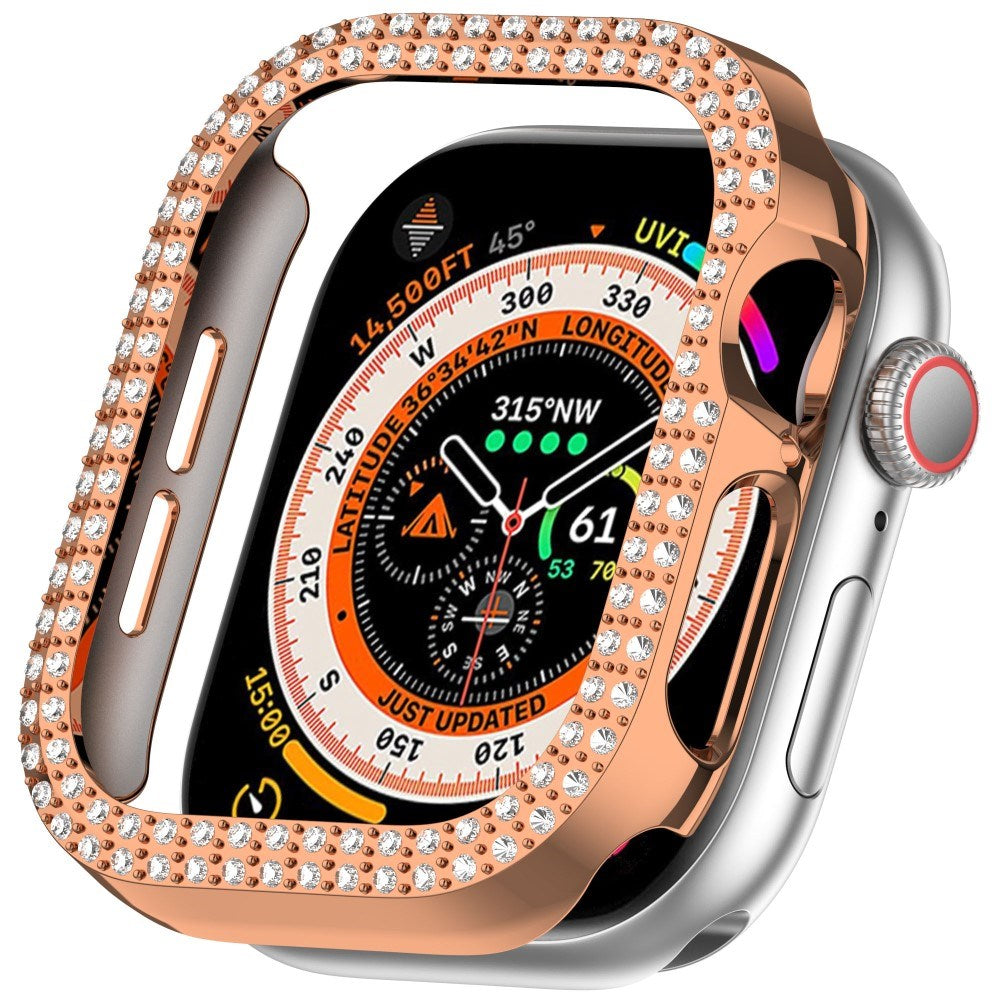 Apple Watch 11 / 10 (42mm) Hard Plastik Deksel - Rose Gold / Rhinsten
