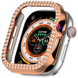 Apple Watch 11 / 10 (42mm) Hard Plastik Deksel - Rose Gold / Rhinsten