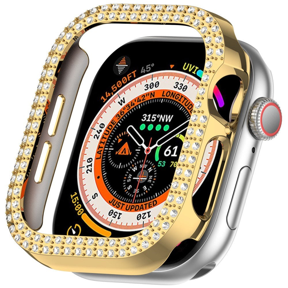 Apple Watch 11 / 10 (42mm) Hard Plastik Deksel - Gull / Rhinsten