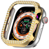 Apple Watch 11 / 10 (42mm) Hard Plastik Deksel - Gull / Rhinsten