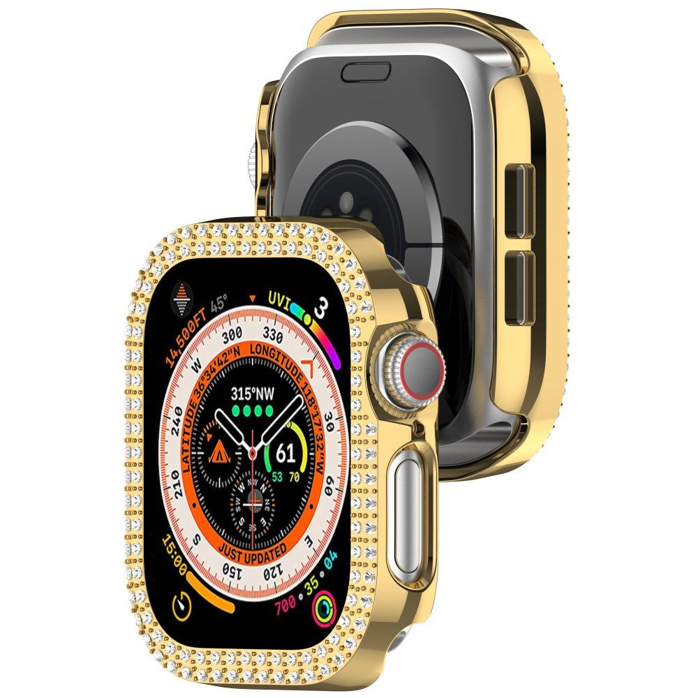 Apple Watch 11 / 10 (42mm) Hard Plastik Deksel - Gull / Rhinsten
