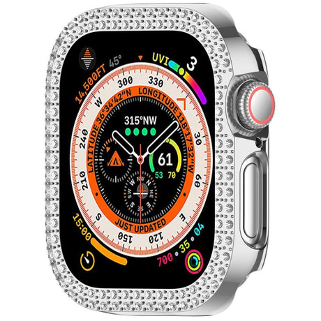Apple Watch 11 / 10 (42mm) Hard Plastik Deksel - Sølv / Rhinsten