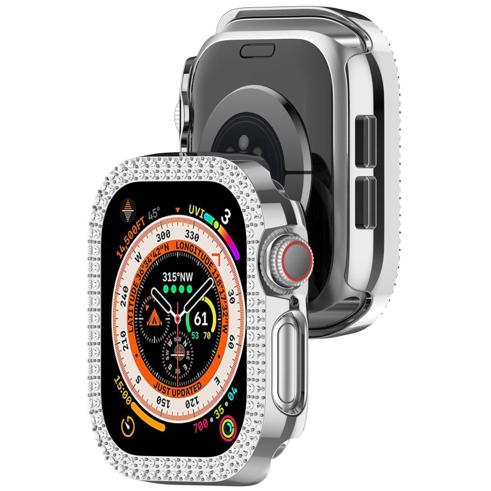 Apple Watch 11 / 10 (42mm) Hard Plastik Deksel - Sølv / Rhinsten