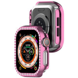 Apple Watch 11 / 10 (42mm) Hard Plast Deksel - Pink / Rhinsten