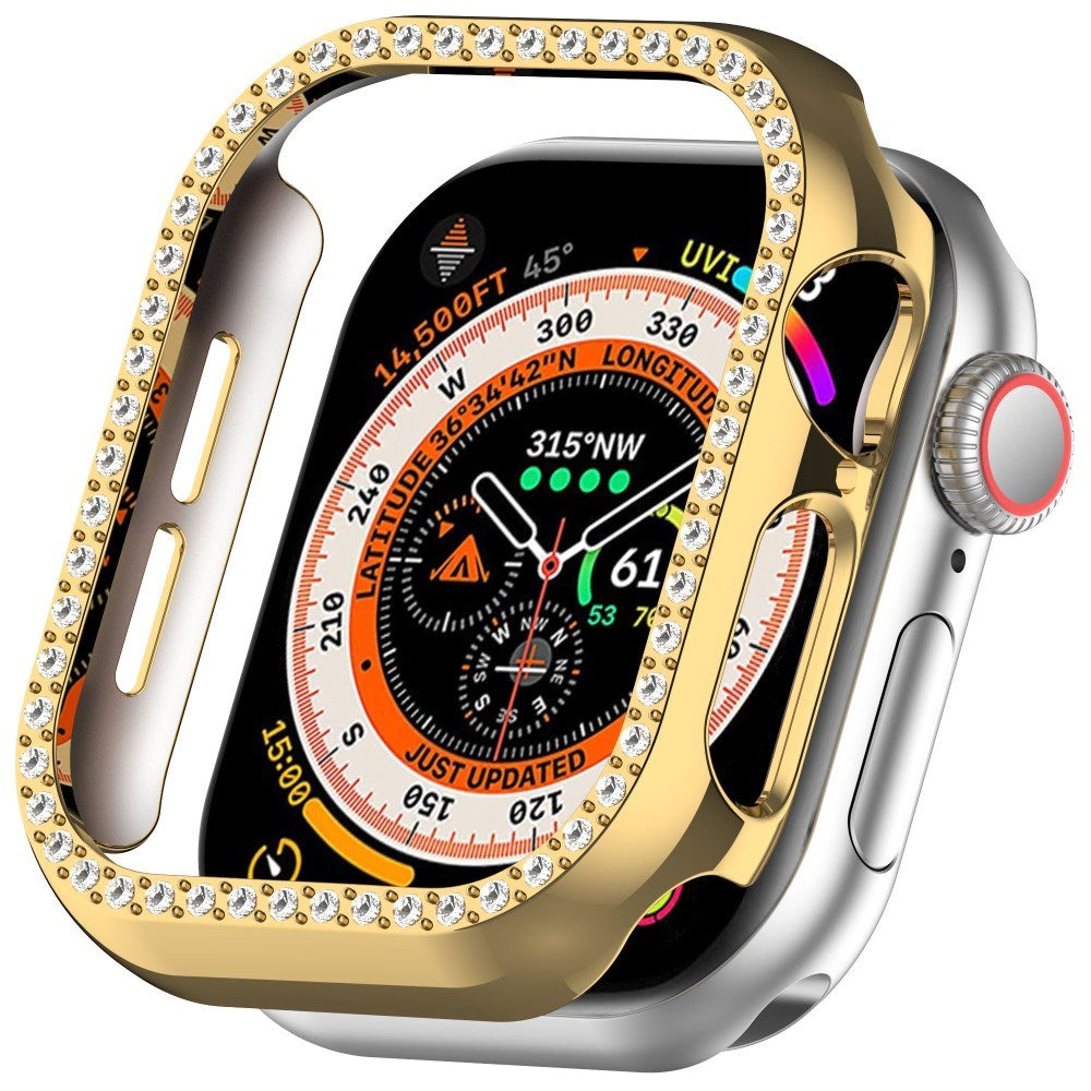Apple Watch 11 / 10 (42mm) Hard Plast Deksel - Gull / Rhinsten