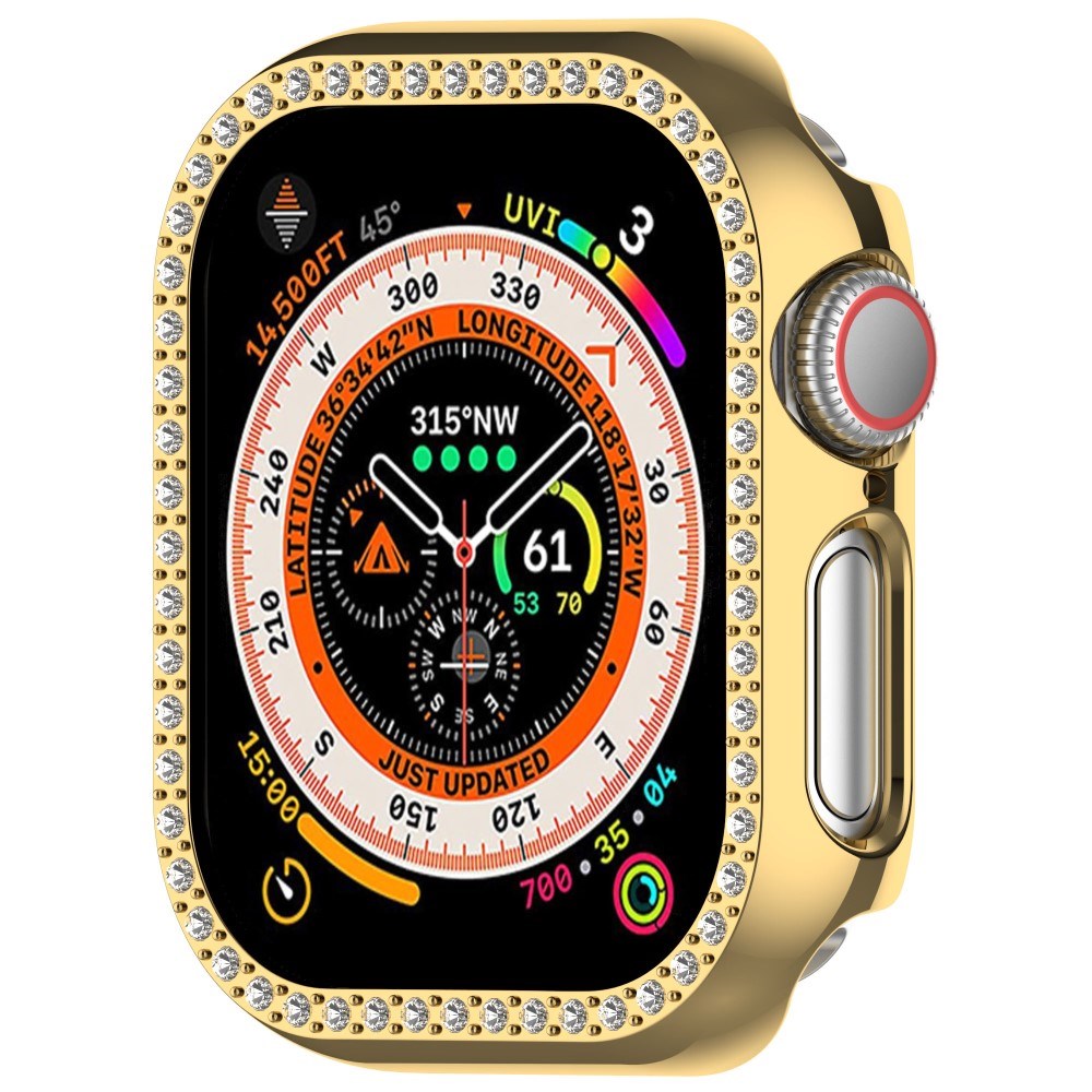 Apple Watch 11 / 10 (42mm) Hard Plast Deksel - Gull / Rhinsten