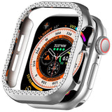 Apple Watch 11 / 10 (42mm) Hard Plast Deksel - Sølv / Rhinsten