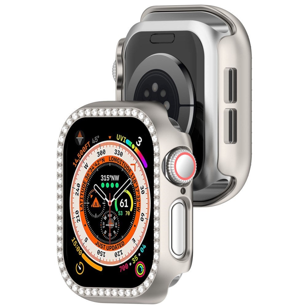 Apple Watch 11 / 10 (42mm) Hard Plast Deksel - Grå / Rhinsten