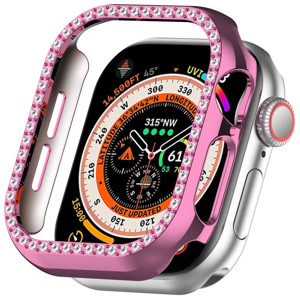Apple Watch 11 / 10 (46mm) Hard Plast Deksel - Pink / Rhinsten