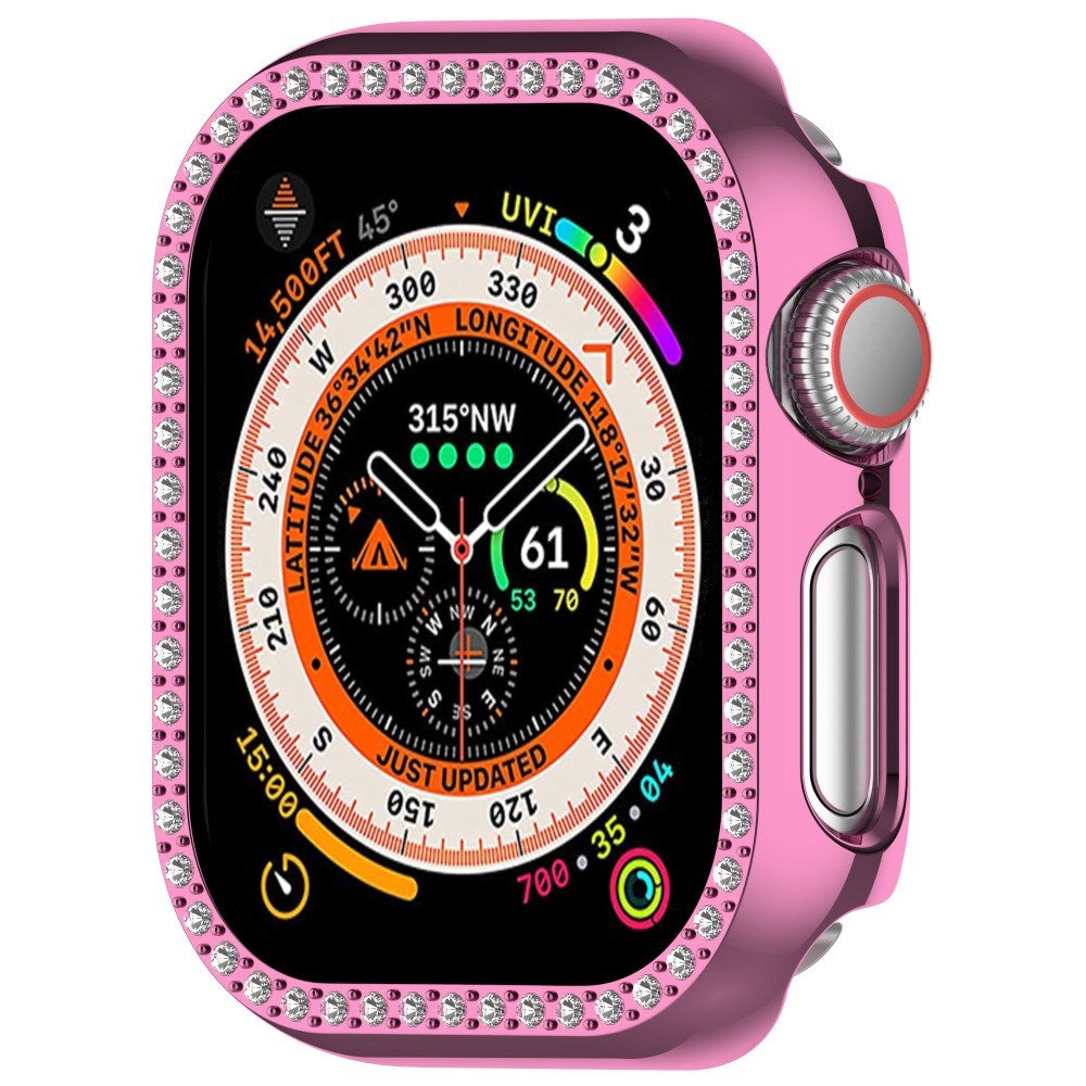 Apple Watch 11 / 10 (46mm) Hard Plast Deksel - Pink / Rhinsten