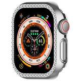 Apple Watch 11 / 10 (46mm) Hard Plast Deksel - Sølv / Rhinsten