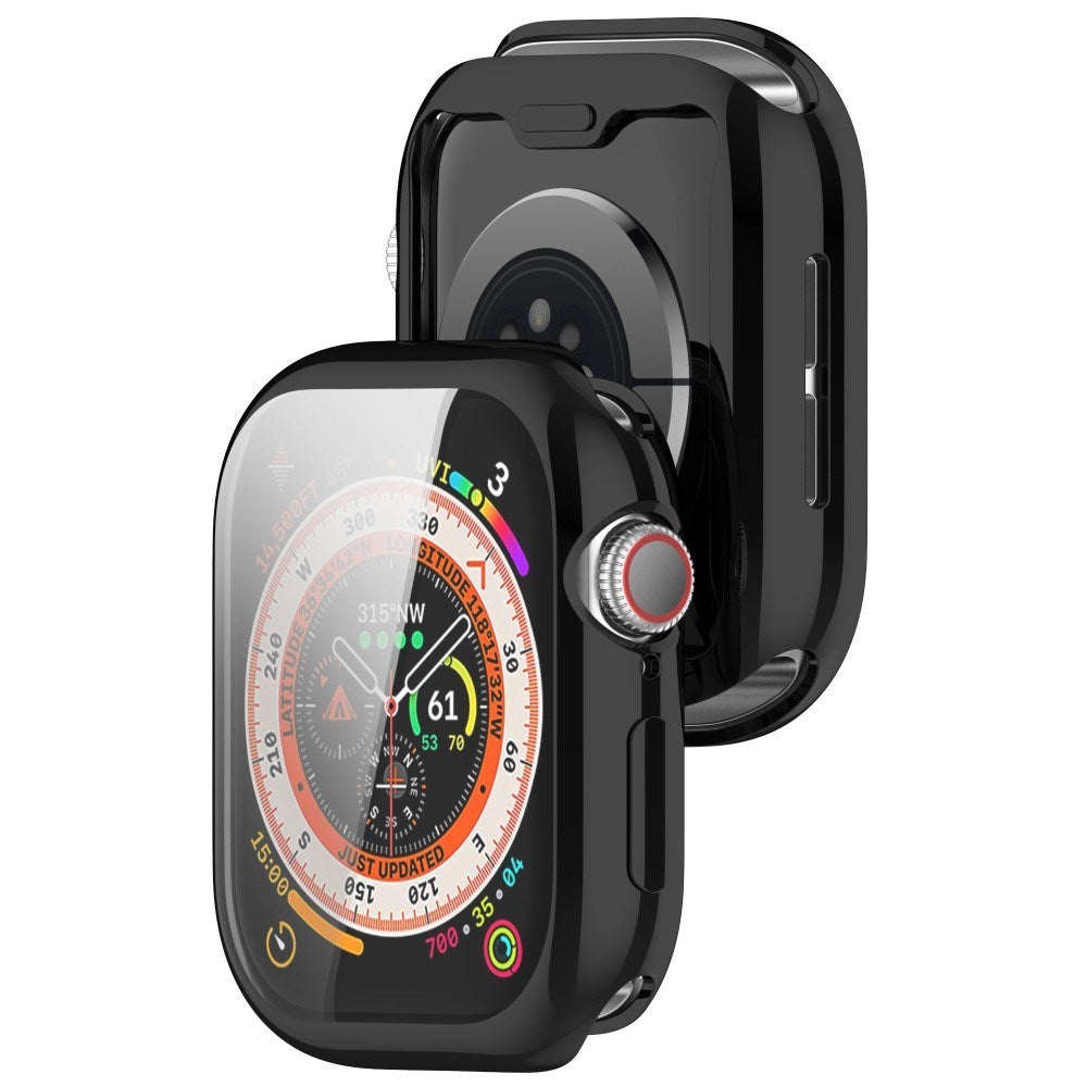 Apple Watch 11 / 10 (42mm) Fleksibelt Plast Deksel med Skjermbeskyttelse - Svart