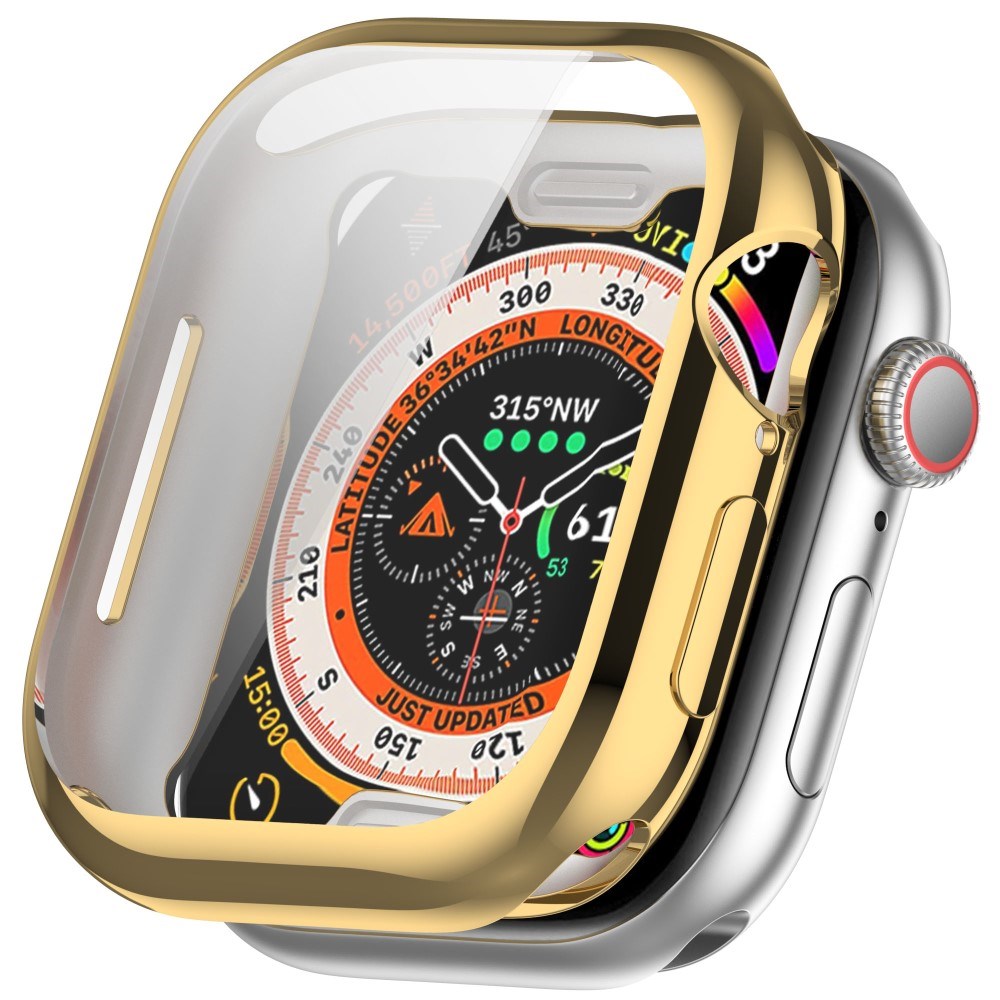 Apple Watch 11 / 10 (42mm) Fleksibelt Plast Deksel med Skjermbeskyttelse - Gull