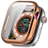 Apple Watch 11 / 10 (42mm) Fleksibelt Plast Deksel med Skjermbeskyttelse - Rose Gold