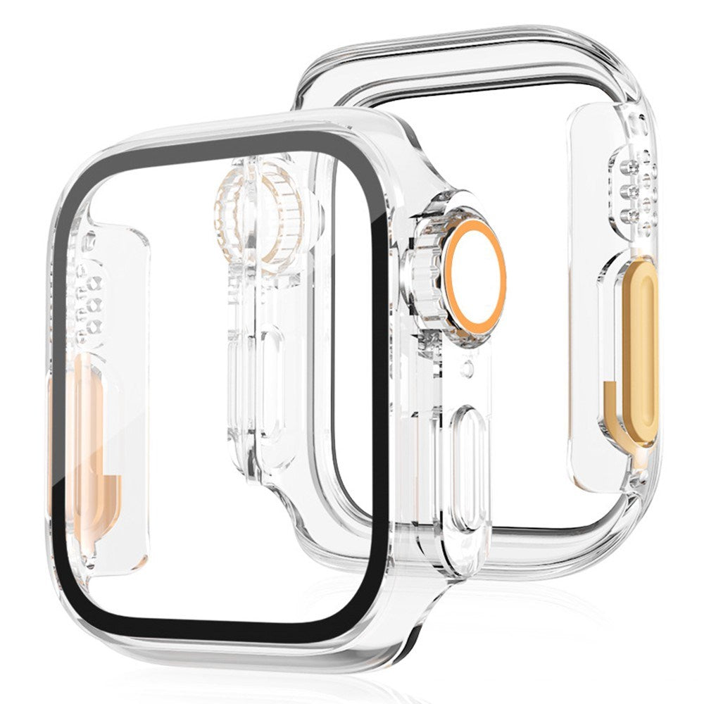 Apple Watch 11 / 10 (46mm) Hardt Plast Deksel m. Innebygd Skjermbeskyttelsesglass - Gjennomsiktig