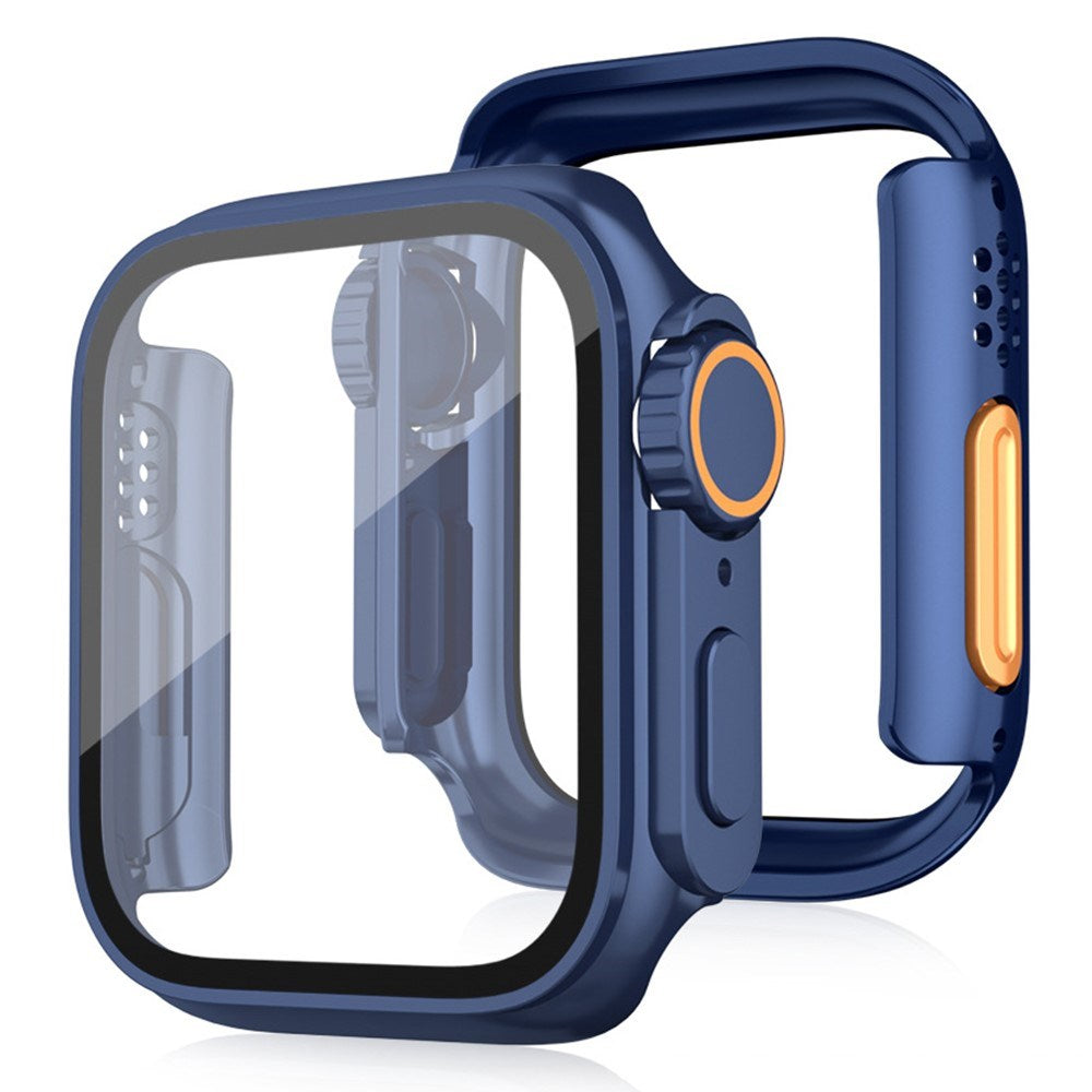 Apple Watch 11 / 10 (46mm) Hardt Plast Deksel m. Innebygd Skjermbeskyttelsesglass - Blå