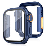 Apple Watch 11 / 10 (46mm) Hardt Plast Deksel m. Innebygd Skjermbeskyttelsesglass - Blå