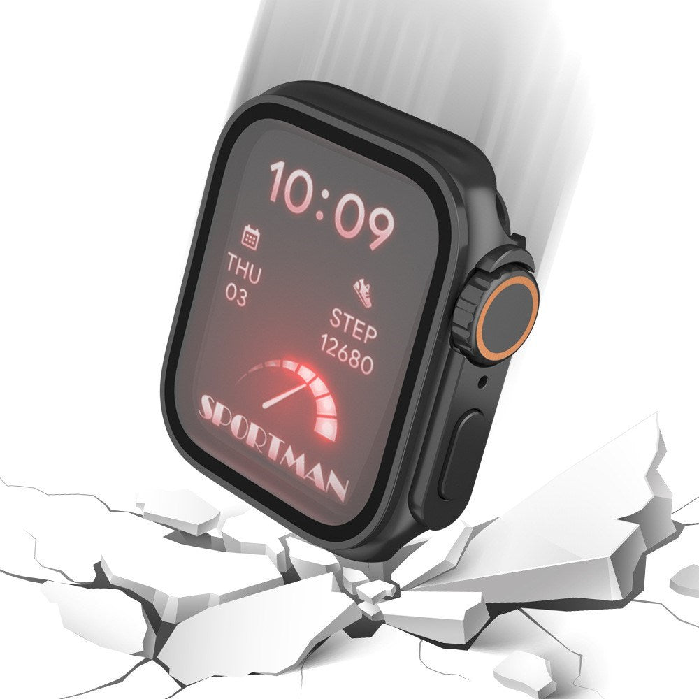 Apple Watch 11 / 10 (46mm) Hardt Plast Deksel m. Innebygd Skjermbeskyttelsesglass - Sølv