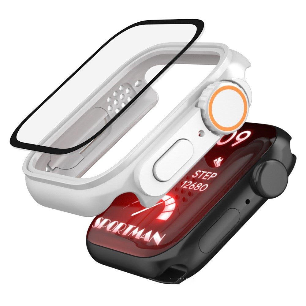 Apple Watch 11 / 10 (46mm) Hardt Plast Deksel m. Innebygd Skjermbeskyttelsesglass - Rød