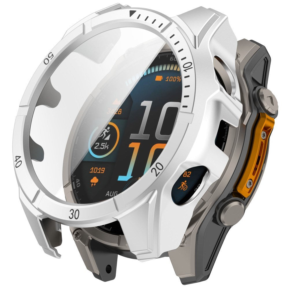 Garmin Tactix 8 AMOLED (47mm) Hardt Plast Deksel m. Beskyttelsesglass - Sølv / Svart