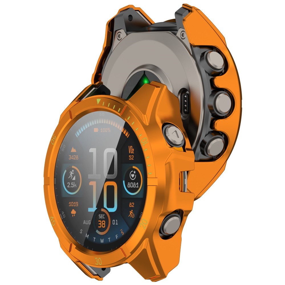 Garmin Tactix 8 AMOLED (47mm) Hardt Plast Deksel m. Beskyttelsesglass - Oransje / Gul