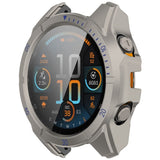 Garmin Tactix 8 AMOLED (47mm) Hardt Plast Deksel m. Beskyttelsesglass - Titanium / Blå