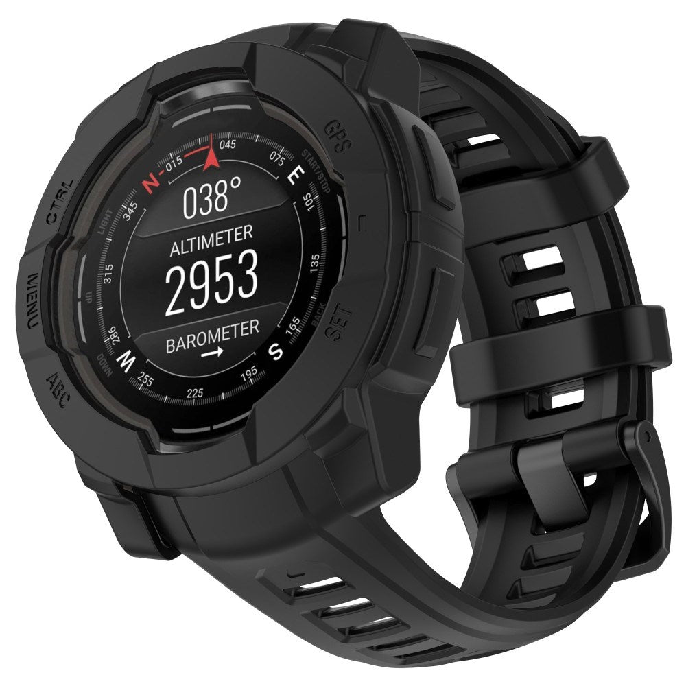 Garmin Instinct 3 AMOLED / Solar (50mm) Bumper Silikon Deksel - Svart