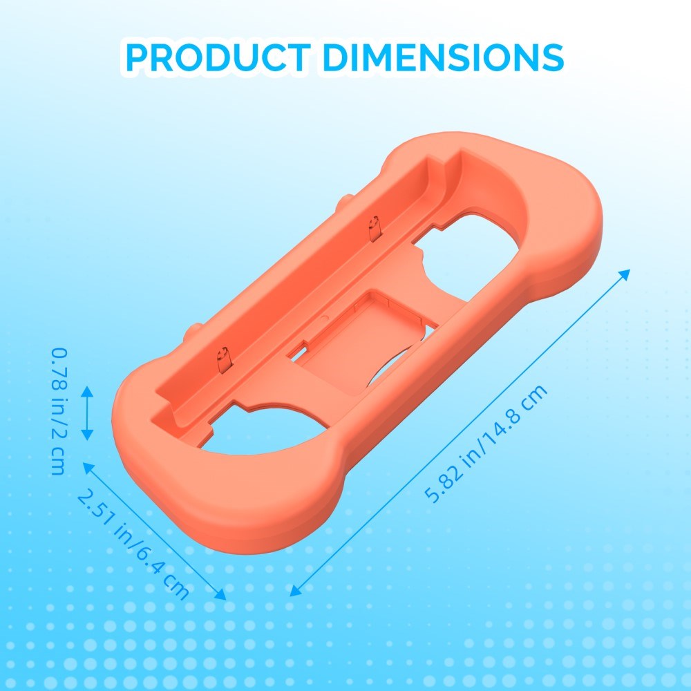 Ergonomisk Holder for Nintendo Switch 2 Kontroller - 2 stk - Blå / Oransje
