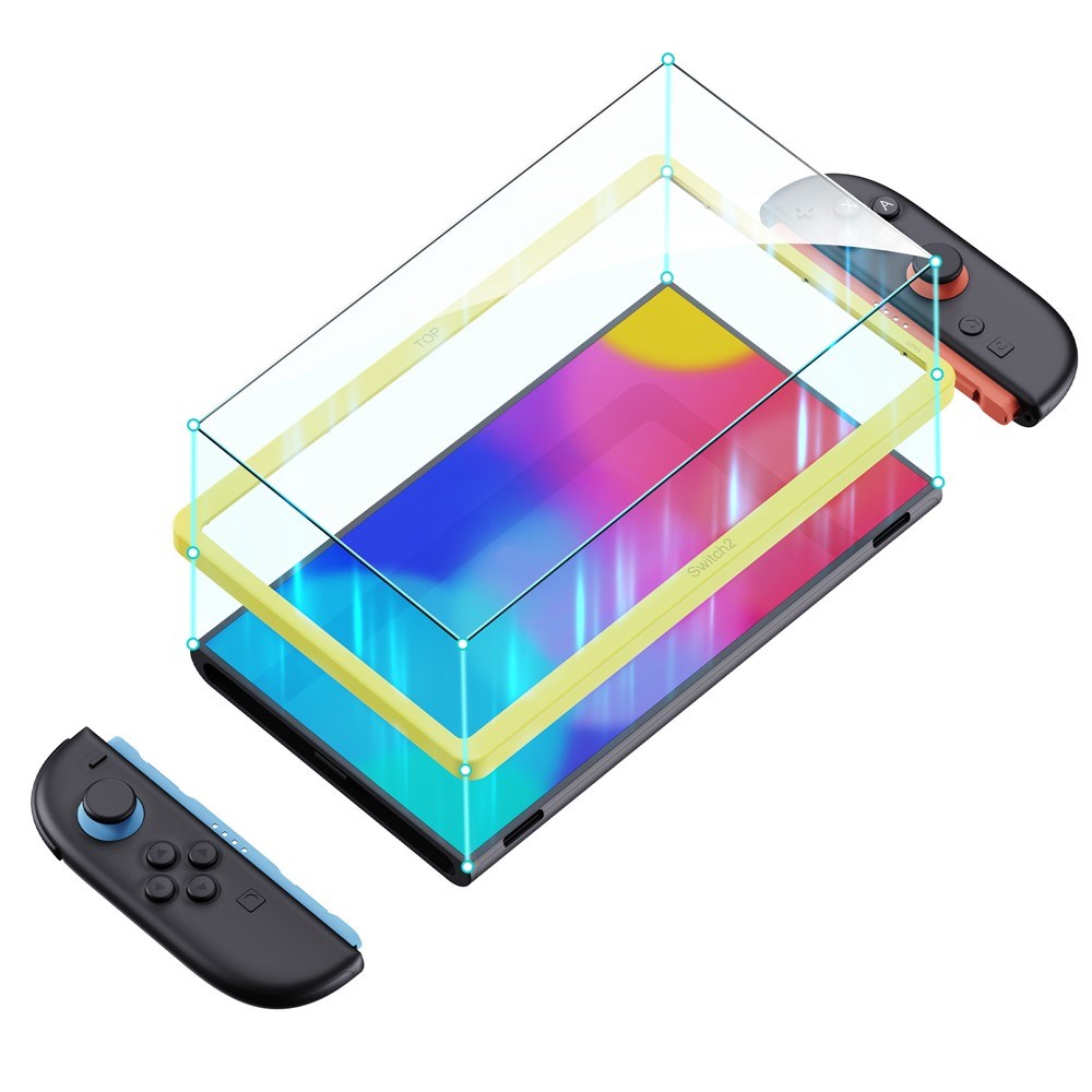Nintendo Switch 2 Skjermbeskytterglas med Monteringsramme - 2 stk. - Gjennomsiktig
