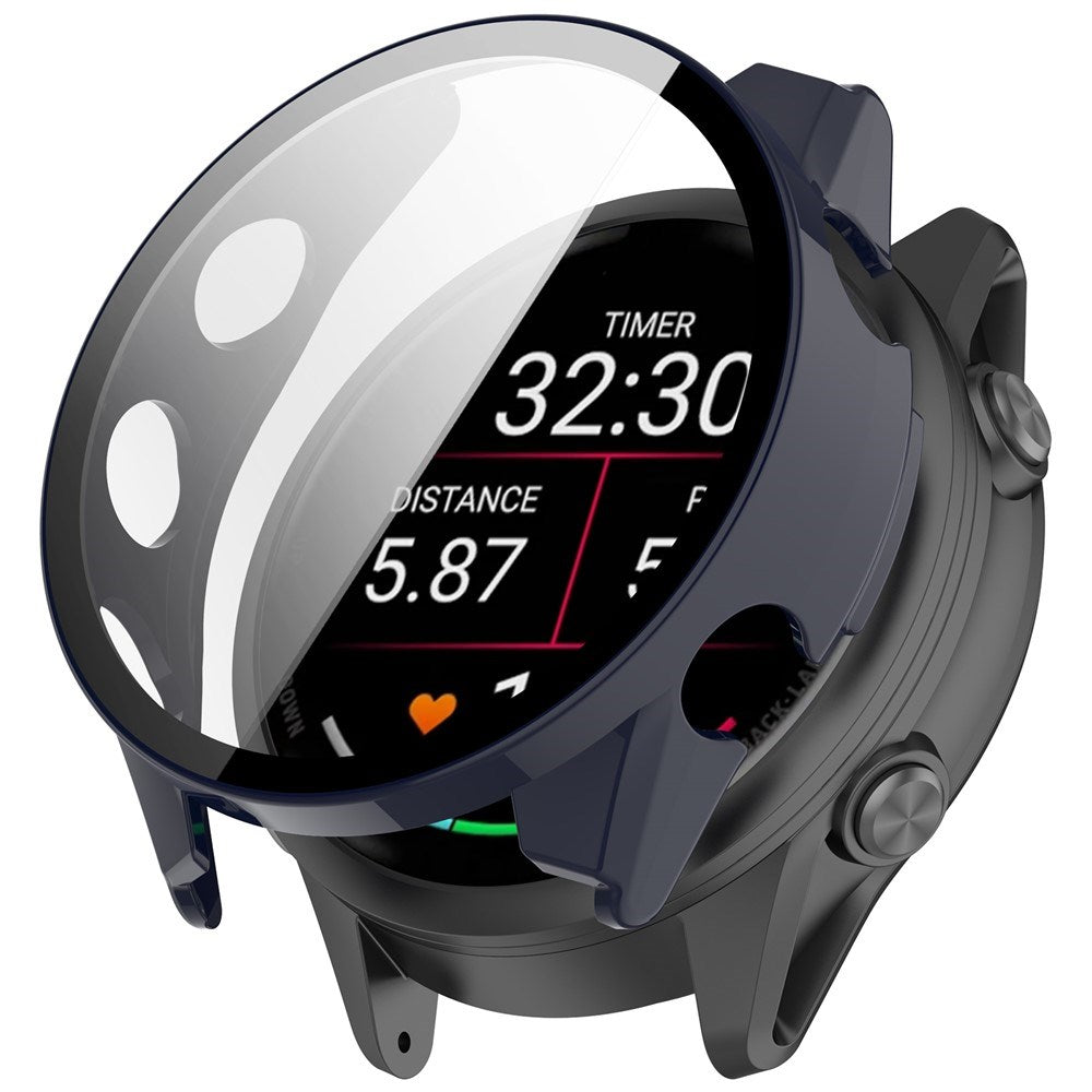 Garmin Forerunner 570 (47mm) Deksel med Skjermbeskytter i Herdet Glass - Blå