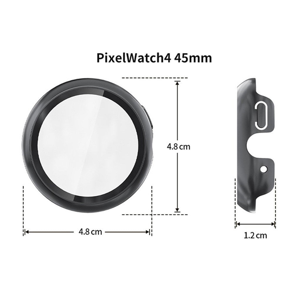 Google Pixel Watch 4 (45 mm) Hard Plast Deksel med Innebygd Skjermbeskytter – Beige