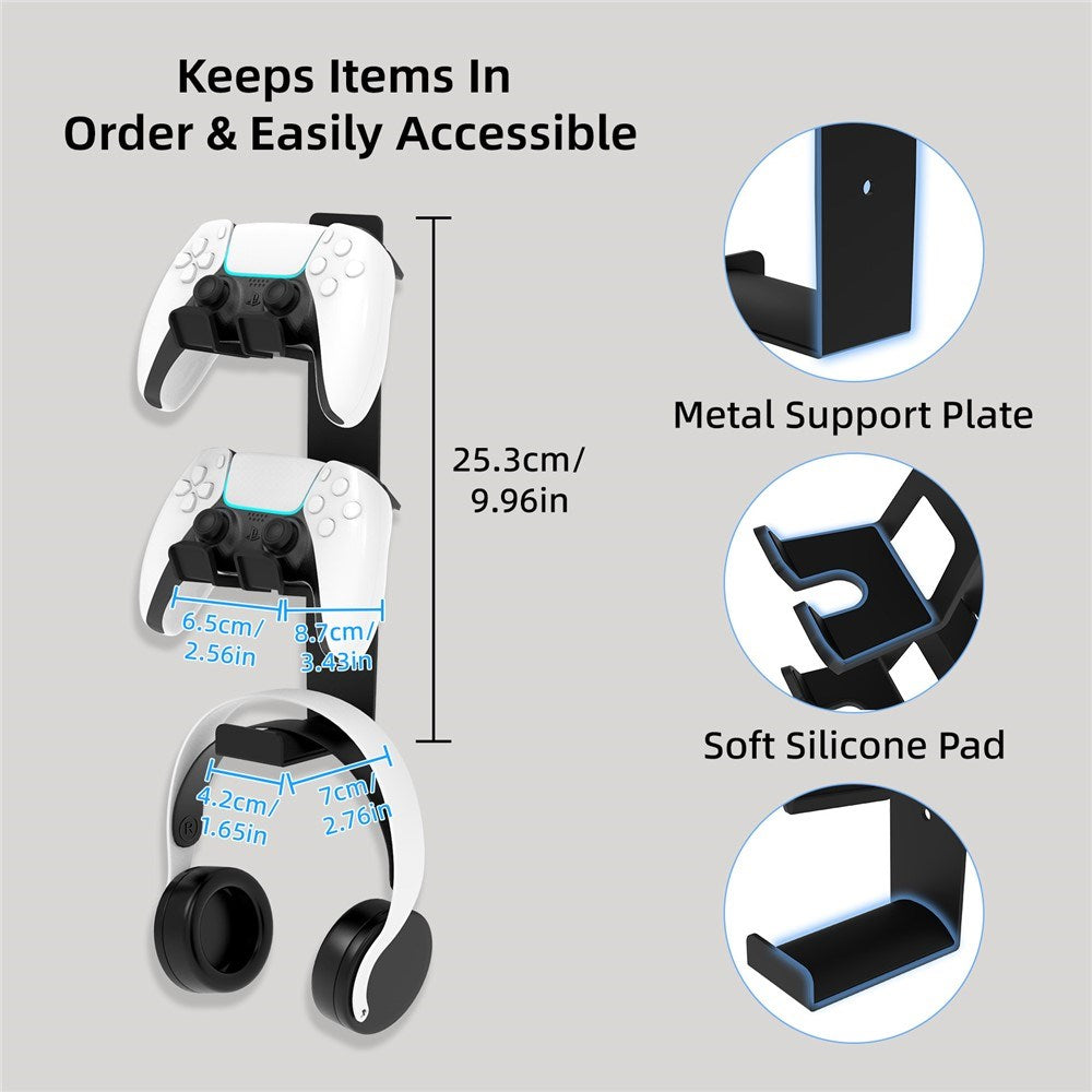 Veggmontert Stativ for Kontrollere / Headset - Svart