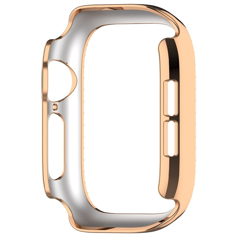 Apple Watch Series 12 (42mm) Hardt Plast Deksel - Rose Gold & Rhinsten