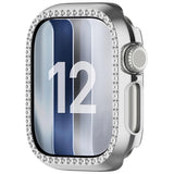Apple Watch Series 12 (42mm) Hardt Plast Deksel - Sølv & Rhinsten
