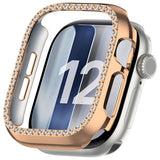 Apple Watch Series 12 (46mm) Hardt Plast Deksel - Rose Gold & Rhinsten