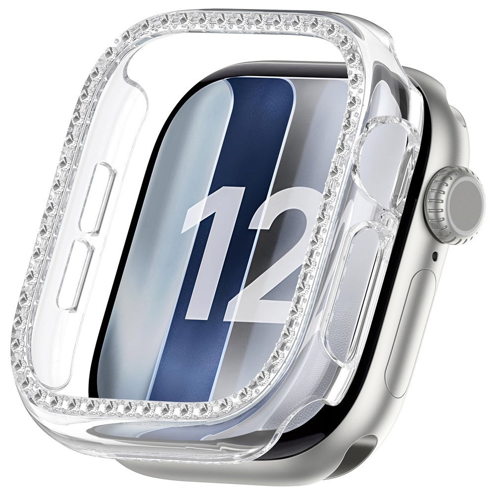Apple Watch Series 12 (46mm) Hardt Plast Deksel - Gjennomsiktig & Rhinsten