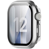 Apple Watch Series 12 (42mm) Hardt Plast Deksel med Innebygd Skjermbeskyttelsesglass - Sølv