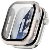 Apple Watch Series 12 (42mm) Hardt Plast Deksel med Innebygd Skjermbeskyttelsesglass - Rose Gold