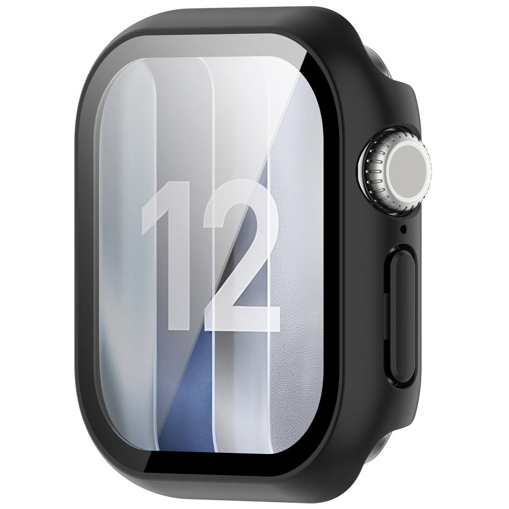 Apple Watch Series 12 (46mm) Hardt Plast Deksel med Innebygd Skjermbeskyttelsesglass - Svart