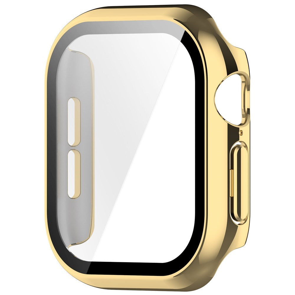 Apple Watch Series 12 (46mm) Hardt Plast Deksel med Innebygd Skjermbeskyttelsesglass - Gull