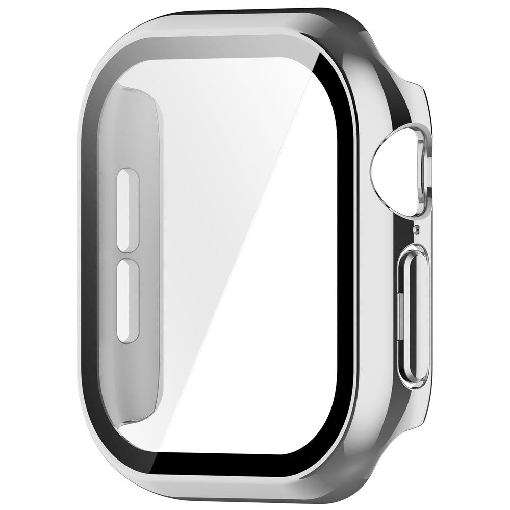 Apple Watch Series 12 (46mm) Hardt Plast Deksel med Innebygd Skjermbeskyttelsesglass - Sølv